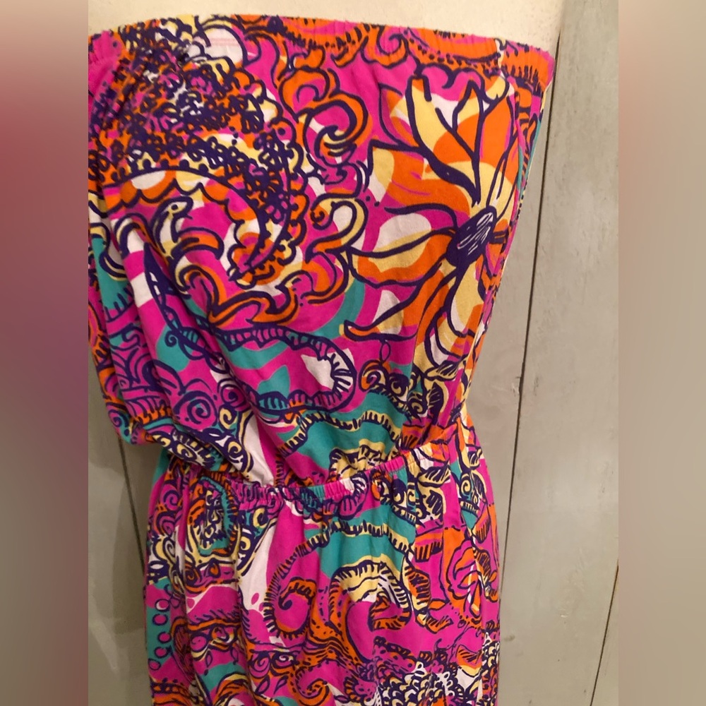 Lilly Pulitzer Atwood Strapless‎ Sea Be Seen Stretch Dress Women's S-Medium - Picture 11 of 12